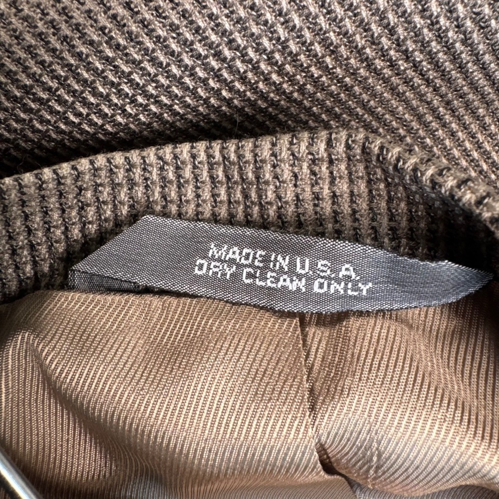 VTG Haggar City Casuals Blazer 46R Brown Micro Check Old Money Sport Coat USA - Picture 5 of 13